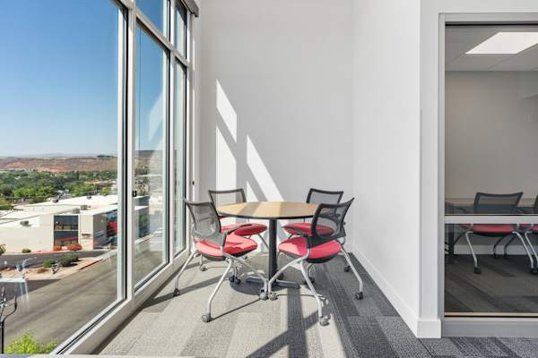 A conference room with a view of the city. at 605 Place Student Housing & Co-Living, St George, 84770